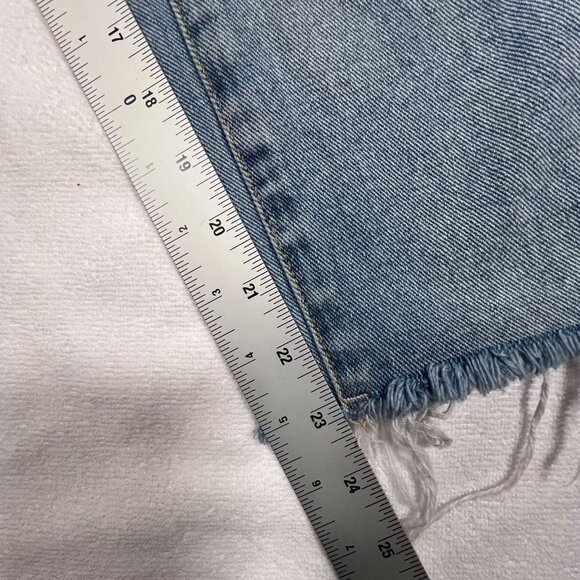 PacSun Womens Blue Jeans Size 24 x 23 Mom Jean Raw Hem Light Wash Two Tone Denim - Picture 12 of 13